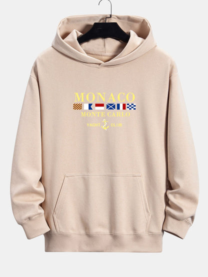Relaxed Fit Hoodie mit Monaco-Slogan-Print