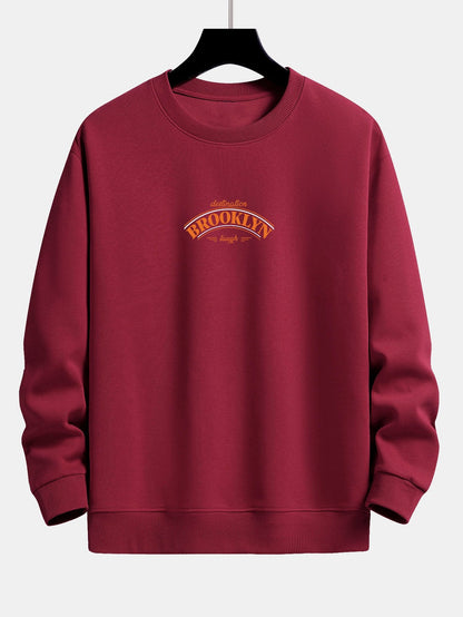 Relaxed Fit Sweatshirt mit Brooklyn-Slogan-Print