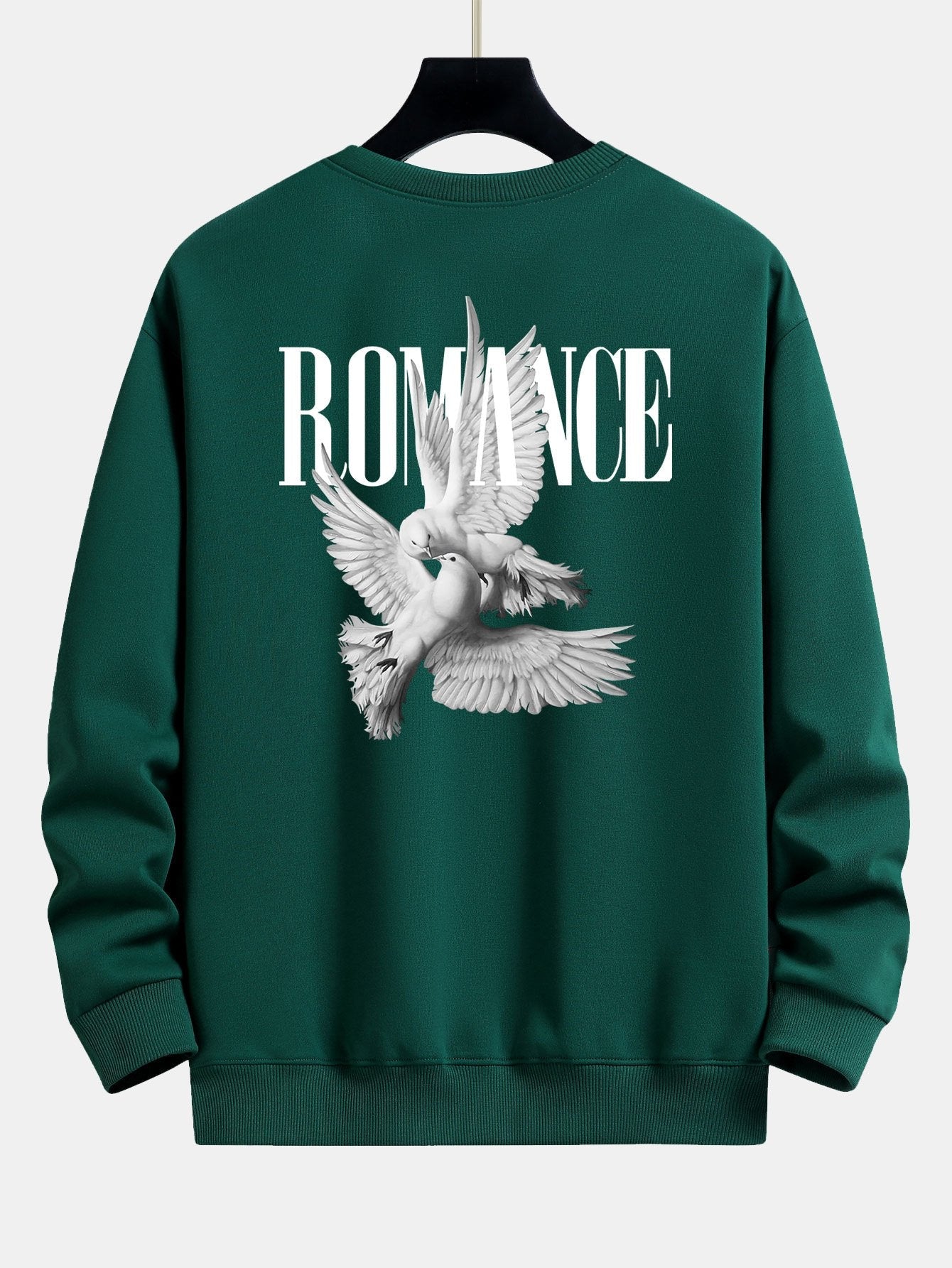 Relaxed Fit Sweatshirt mit romantischem Tauben-Print auf dem Rücken