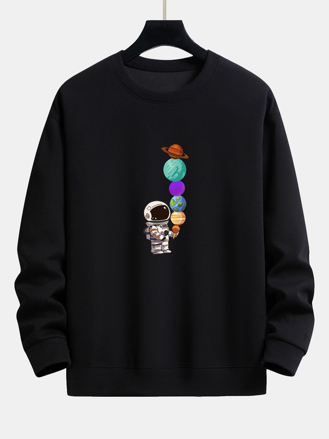 Relaxed Fit Sweatshirt mit Planet-Astronaut-Print