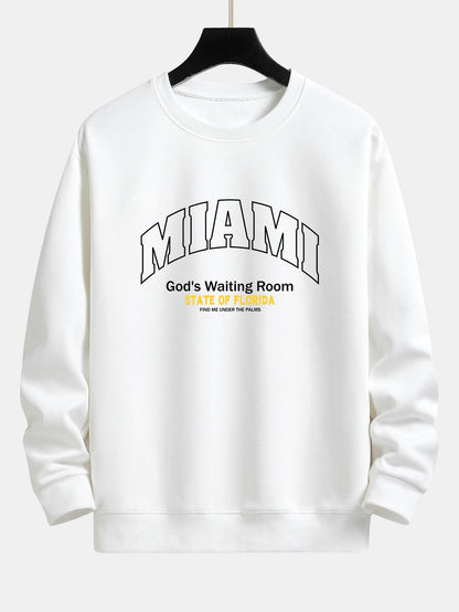 Miami Slogan Print Relax Fit Sweatshirt