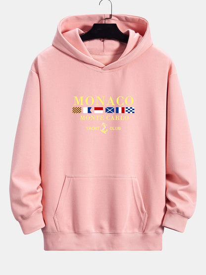 Relaxed Fit Hoodie mit Monaco-Slogan-Print