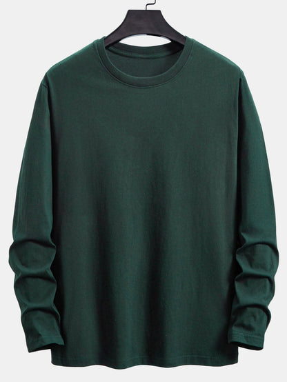 Basic Langarm-T-Shirt aus Baumwolle