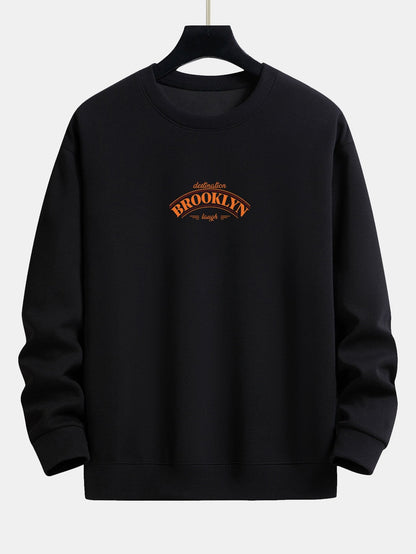 Relaxed Fit Sweatshirt mit Brooklyn-Slogan-Print