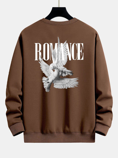 Relaxed Fit Sweatshirt mit romantischem Tauben-Print auf dem Rücken