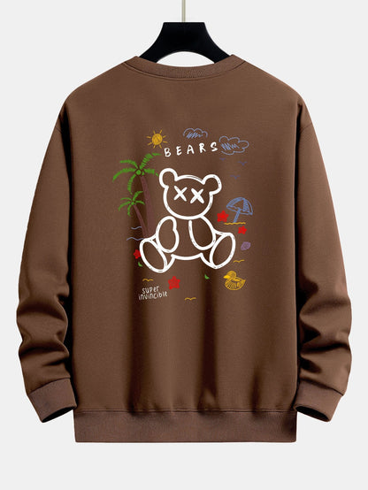 Relaxed Fit Sweatshirt mit Bären-Urlaubs-Print