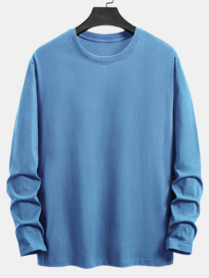 Basic Langarm-T-Shirt aus Baumwolle