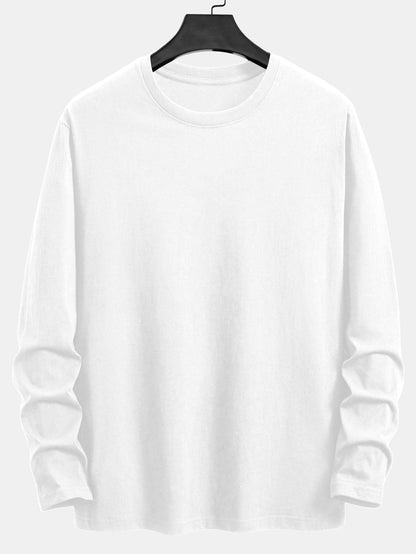 Basic Langarm-T-Shirt aus Baumwolle