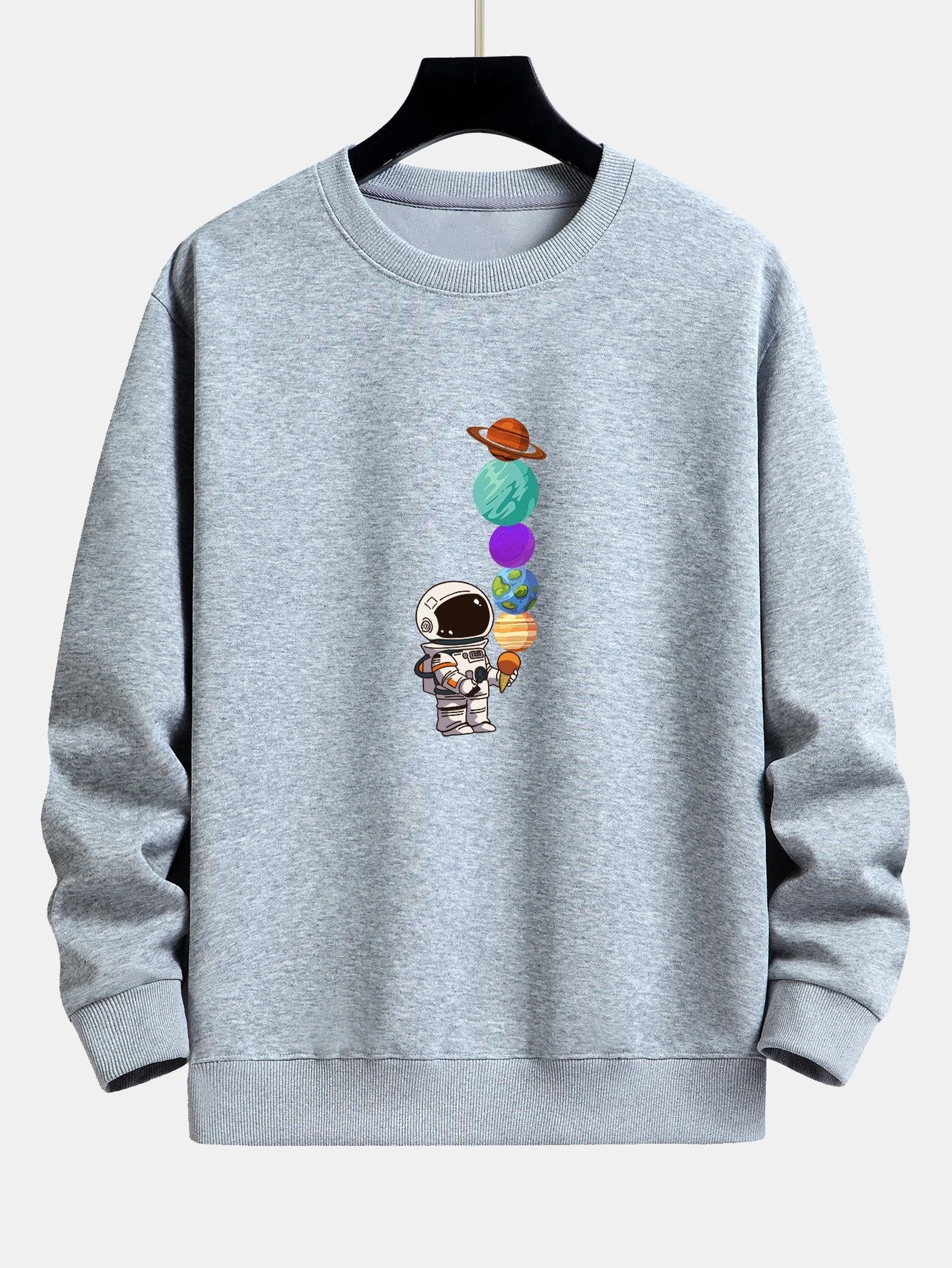 Relaxed Fit Sweatshirt mit Planet-Astronaut-Print