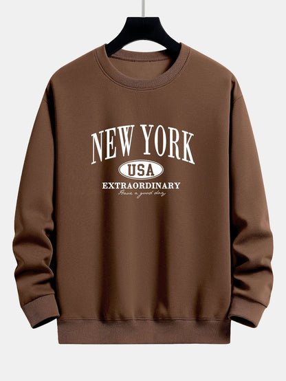 Relaxed Fit Sweatshirt mit New York-Print