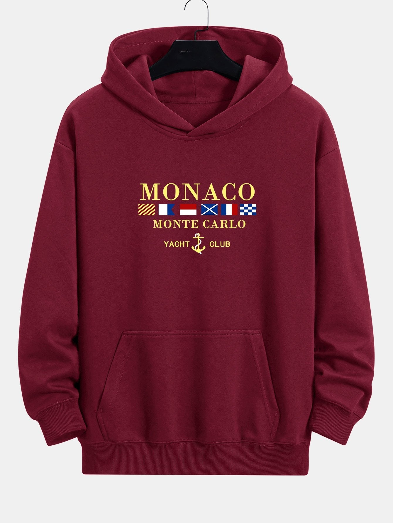 Relaxed Fit Hoodie mit Monaco-Slogan-Print