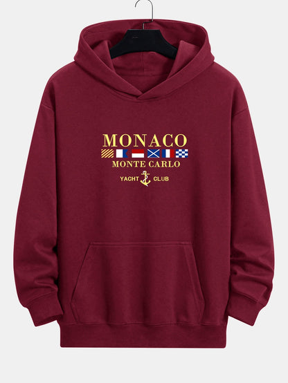 Relaxed Fit Hoodie mit Monaco-Slogan-Print