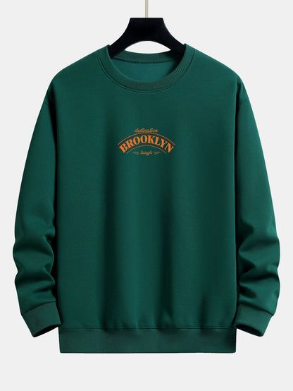 Relaxed Fit Sweatshirt mit Brooklyn-Slogan-Print