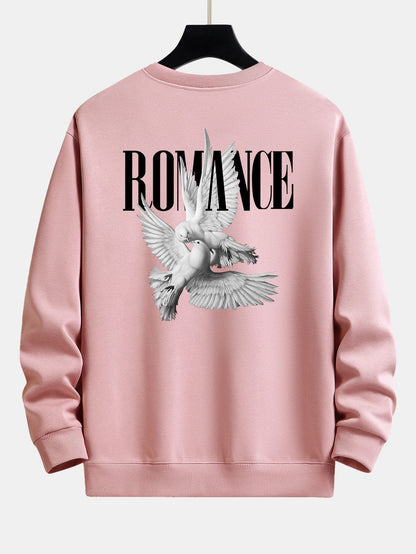 Relaxed Fit Sweatshirt mit romantischem Tauben-Print auf dem Rücken