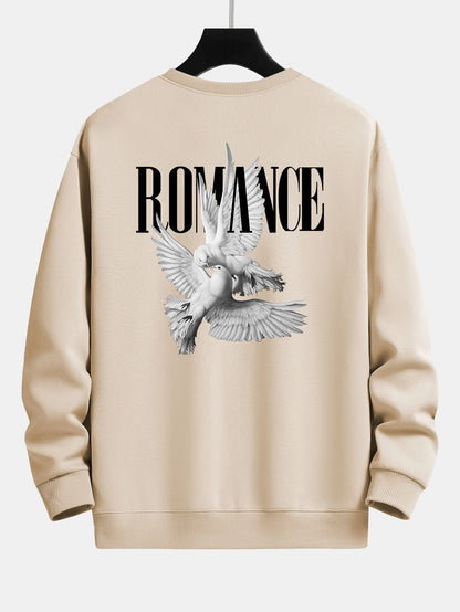 Relaxed Fit Sweatshirt mit romantischem Tauben-Print auf dem Rücken