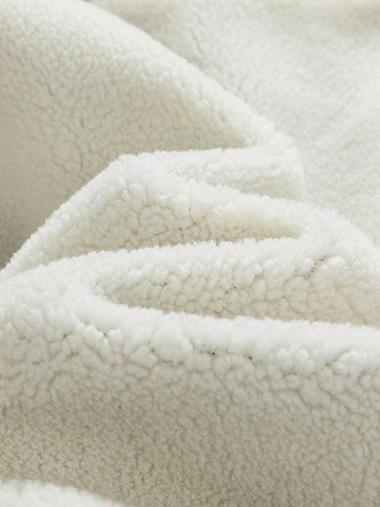 Teddy Fleece Patchwork Zip Up Jacket