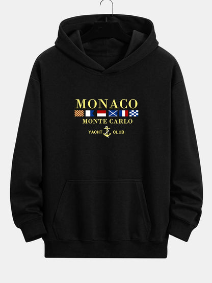 Relaxed Fit Hoodie mit Monaco-Slogan-Print