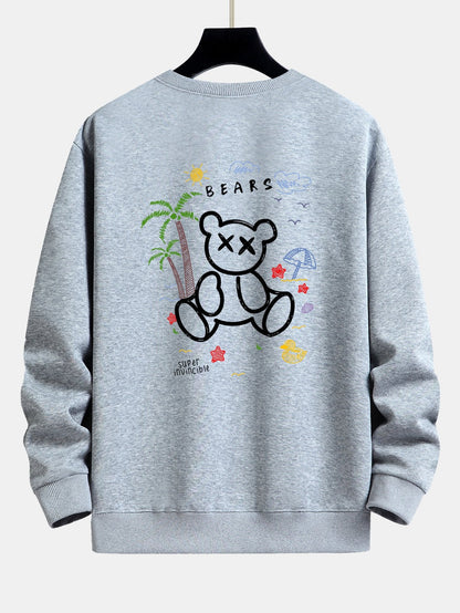 Relaxed Fit Sweatshirt mit Bären-Urlaubs-Print
