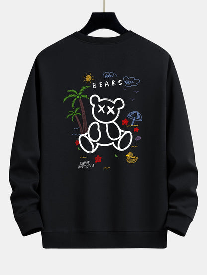 Relaxed Fit Sweatshirt mit Bären-Urlaubs-Print