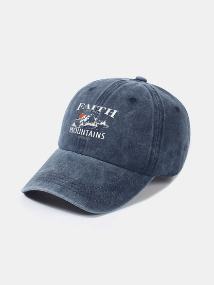 Sunrise Mountain Climbing Pattern Classic Retro Washed Cotton Baseball Cap