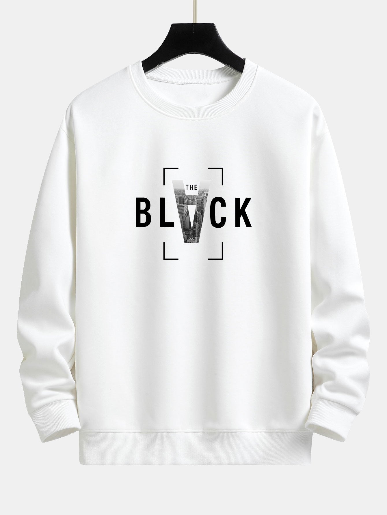 Black Print Relax Fit Sweatshirt
