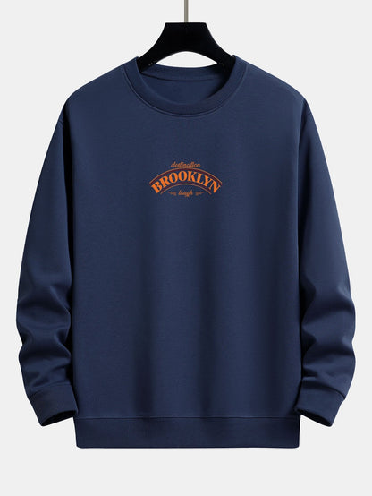 Relaxed Fit Sweatshirt mit Brooklyn-Slogan-Print