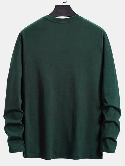 Basic Langarm-T-Shirt aus Baumwolle