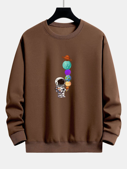 Relaxed Fit Sweatshirt mit Planet-Astronaut-Print