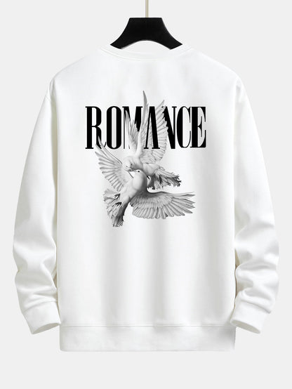 Relaxed Fit Sweatshirt mit romantischem Tauben-Print auf dem Rücken