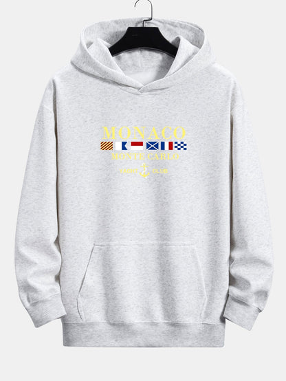 Relaxed Fit Hoodie mit Monaco-Slogan-Print