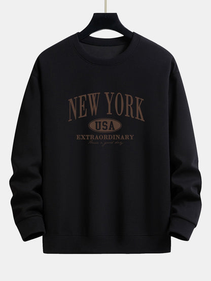 Relaxed Fit Sweatshirt mit New York-Print