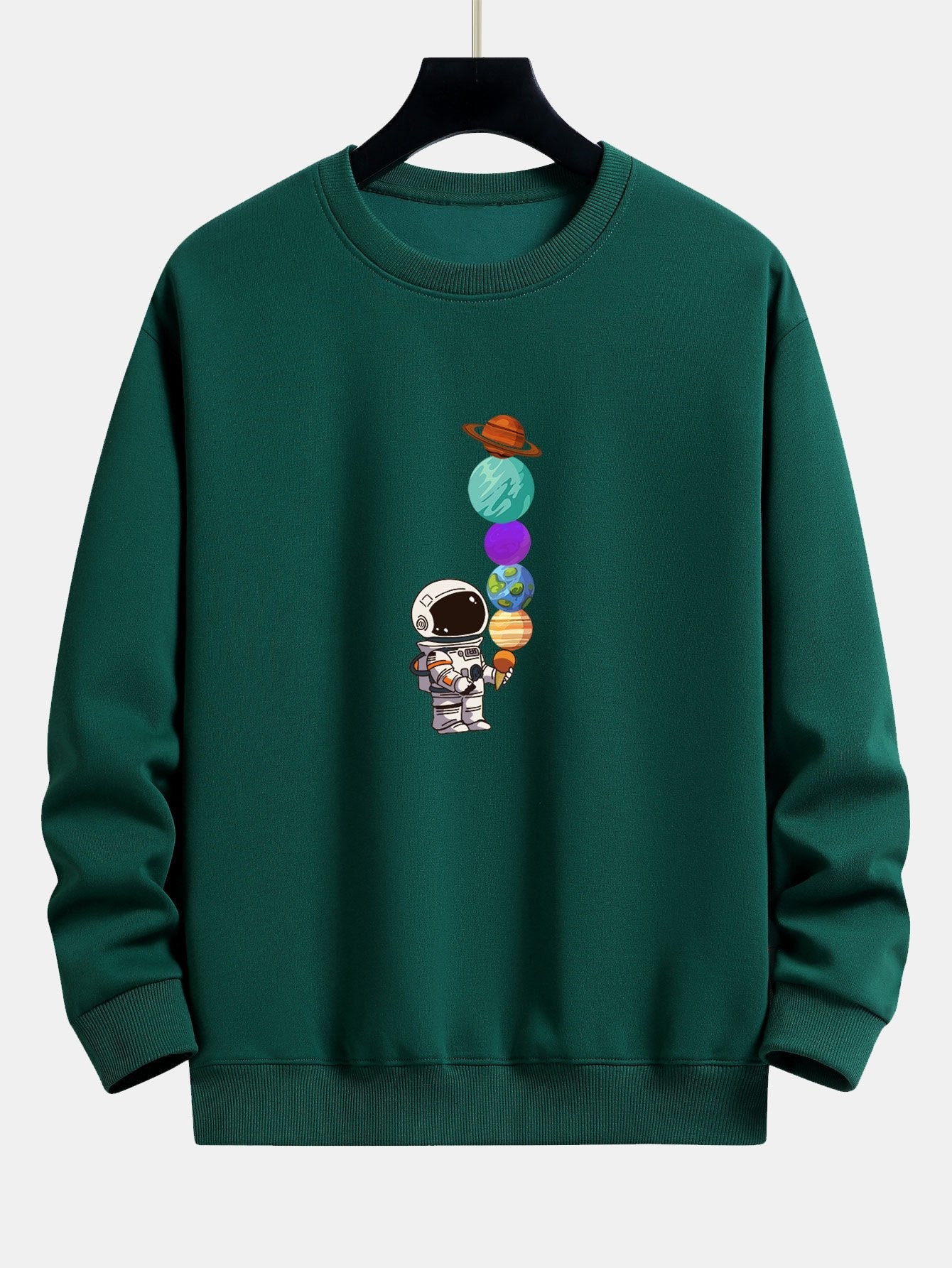 Relaxed Fit Sweatshirt mit Planet-Astronaut-Print