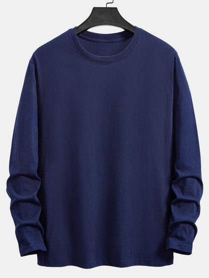 Basic Langarm-T-Shirt aus Baumwolle
