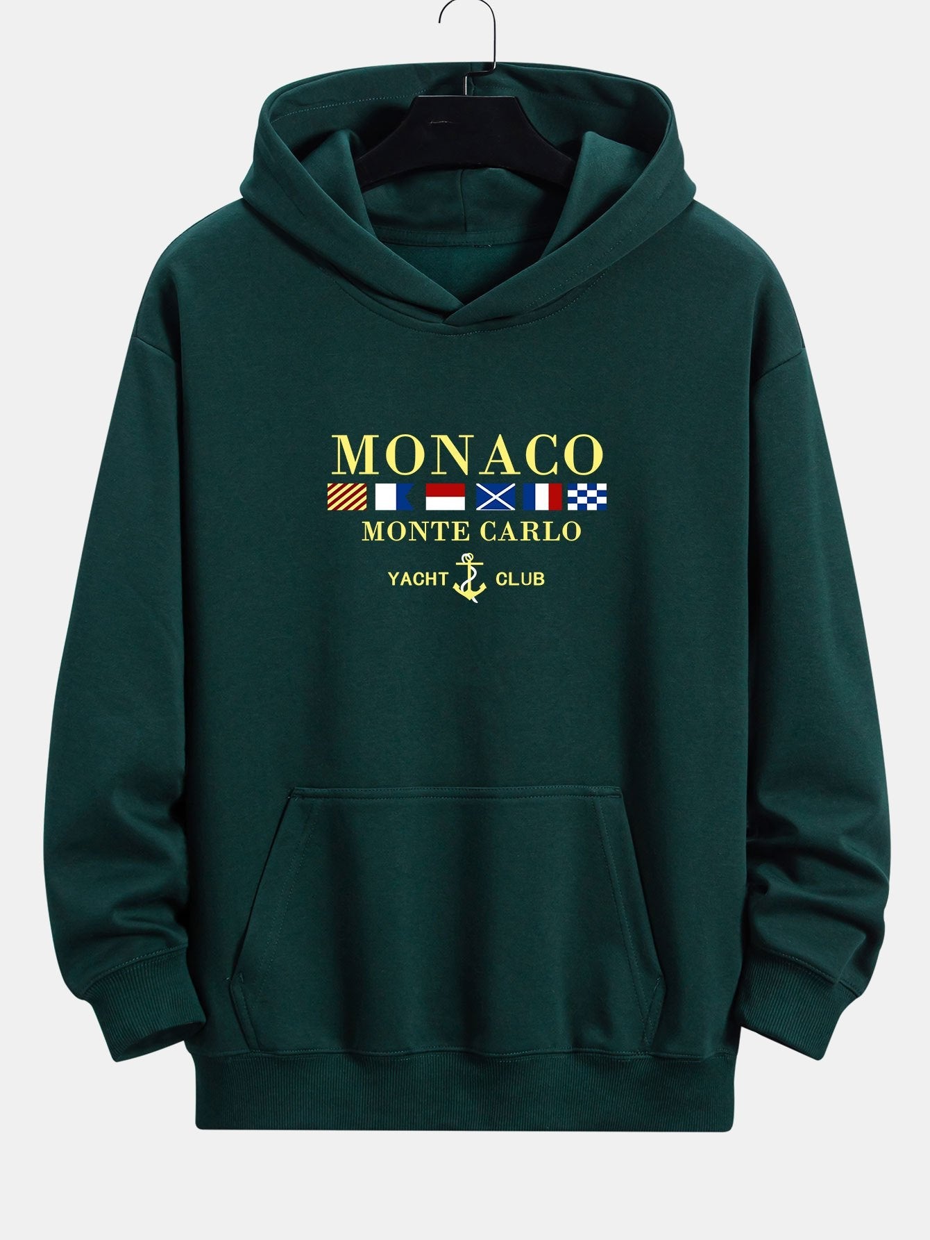 Relaxed Fit Hoodie mit Monaco-Slogan-Print