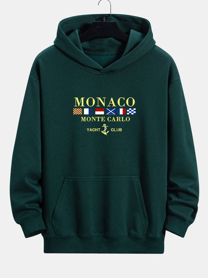 Relaxed Fit Hoodie mit Monaco-Slogan-Print