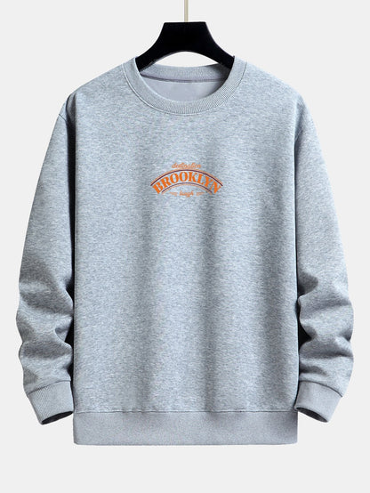 Relaxed Fit Sweatshirt mit Brooklyn-Slogan-Print