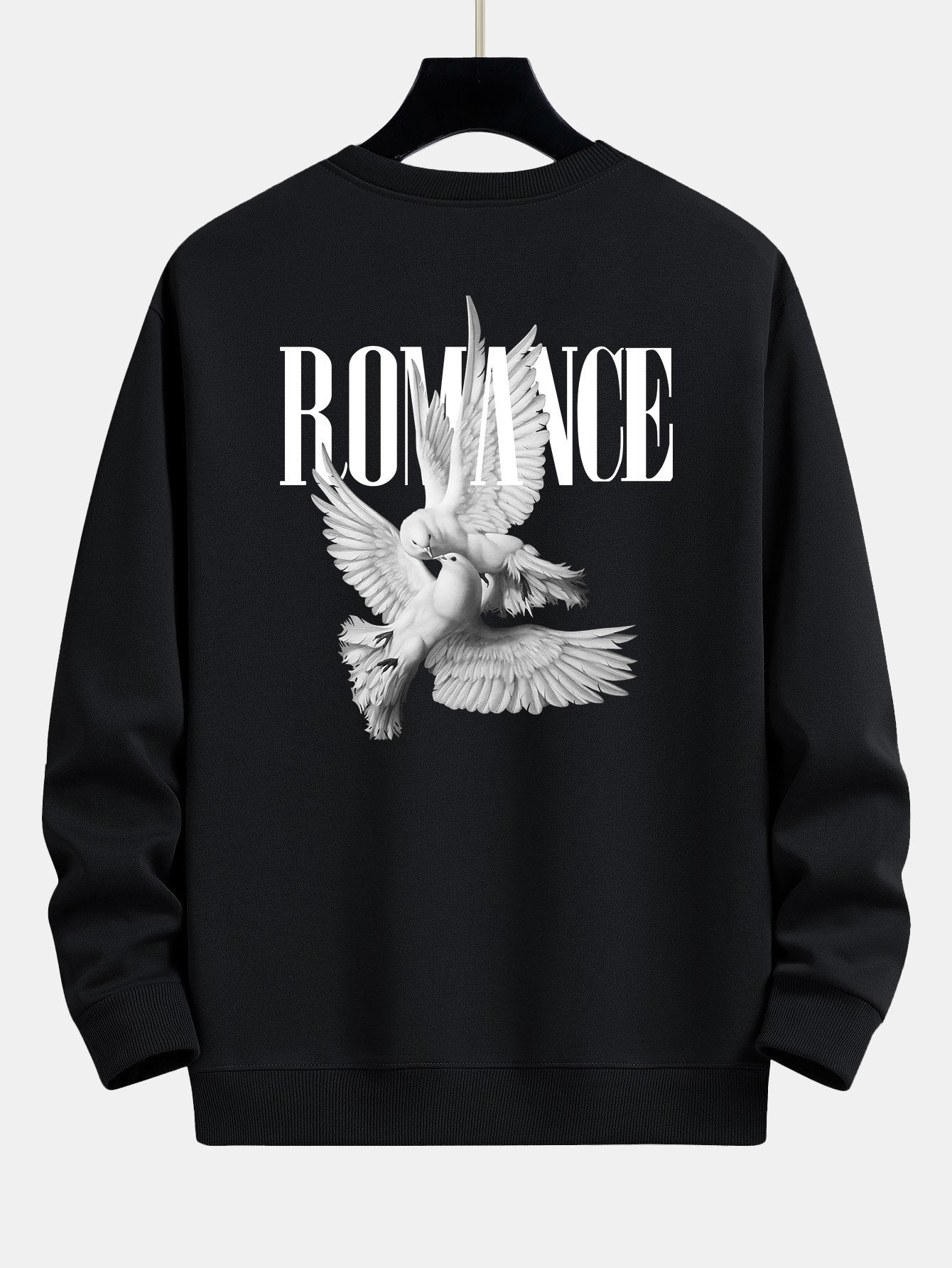 Relaxed Fit Sweatshirt mit romantischem Tauben-Print auf dem Rücken
