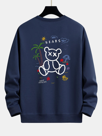 Relaxed Fit Sweatshirt mit Bären-Urlaubs-Print