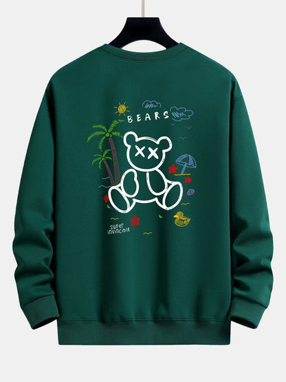 Relaxed Fit Sweatshirt mit Bären-Urlaubs-Print