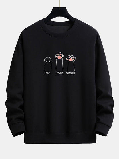 Cat Claws Print Relax Fit Sweatshirt
