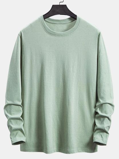 Basic Langarm-T-Shirt aus Baumwolle