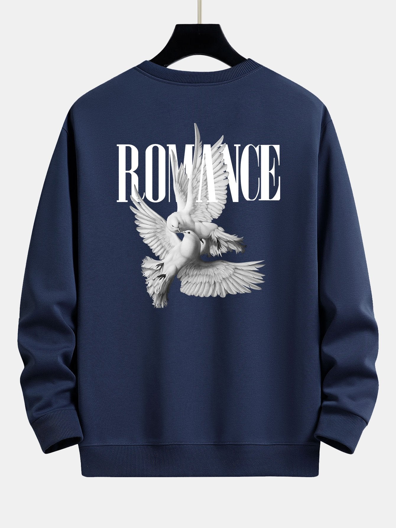 Relaxed Fit Sweatshirt mit romantischem Tauben-Print auf dem Rücken