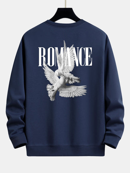 Relaxed Fit Sweatshirt mit romantischem Tauben-Print auf dem Rücken