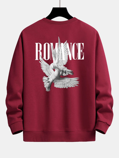 Relaxed Fit Sweatshirt mit romantischem Tauben-Print auf dem Rücken