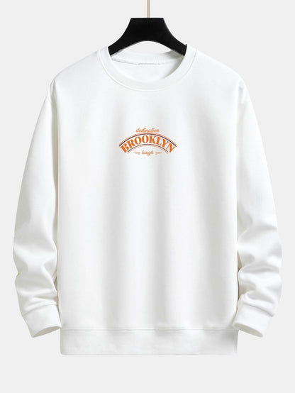Relaxed Fit Sweatshirt mit Brooklyn-Slogan-Print