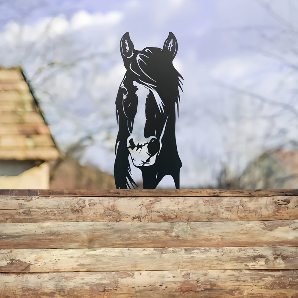 Horse Farm Peeping Animal Outdoor Metal Garden Art
