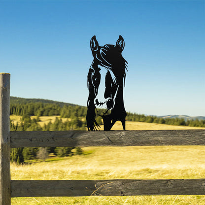 Horse Farm Peeping Animal Outdoor Metal Garden Art