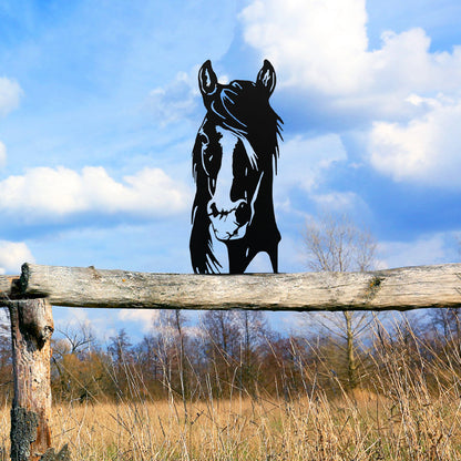 Horse Farm Peeping Animal Outdoor Metal Garden Art
