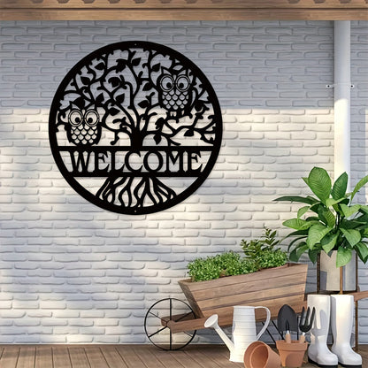 Tree Of Life Owl Metal Wall Art Decoration