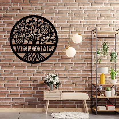 Tree Of Life Owl Metal Wall Art Decoration